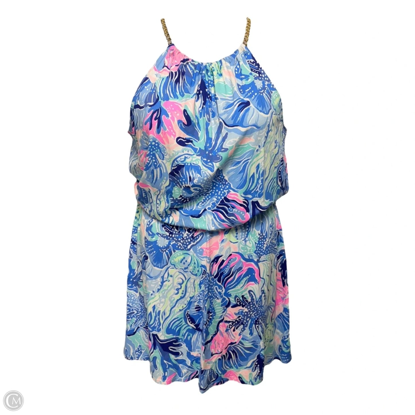 Bowen Skort Romper Designer By Lilly Pulitzer In Blue, Size: M