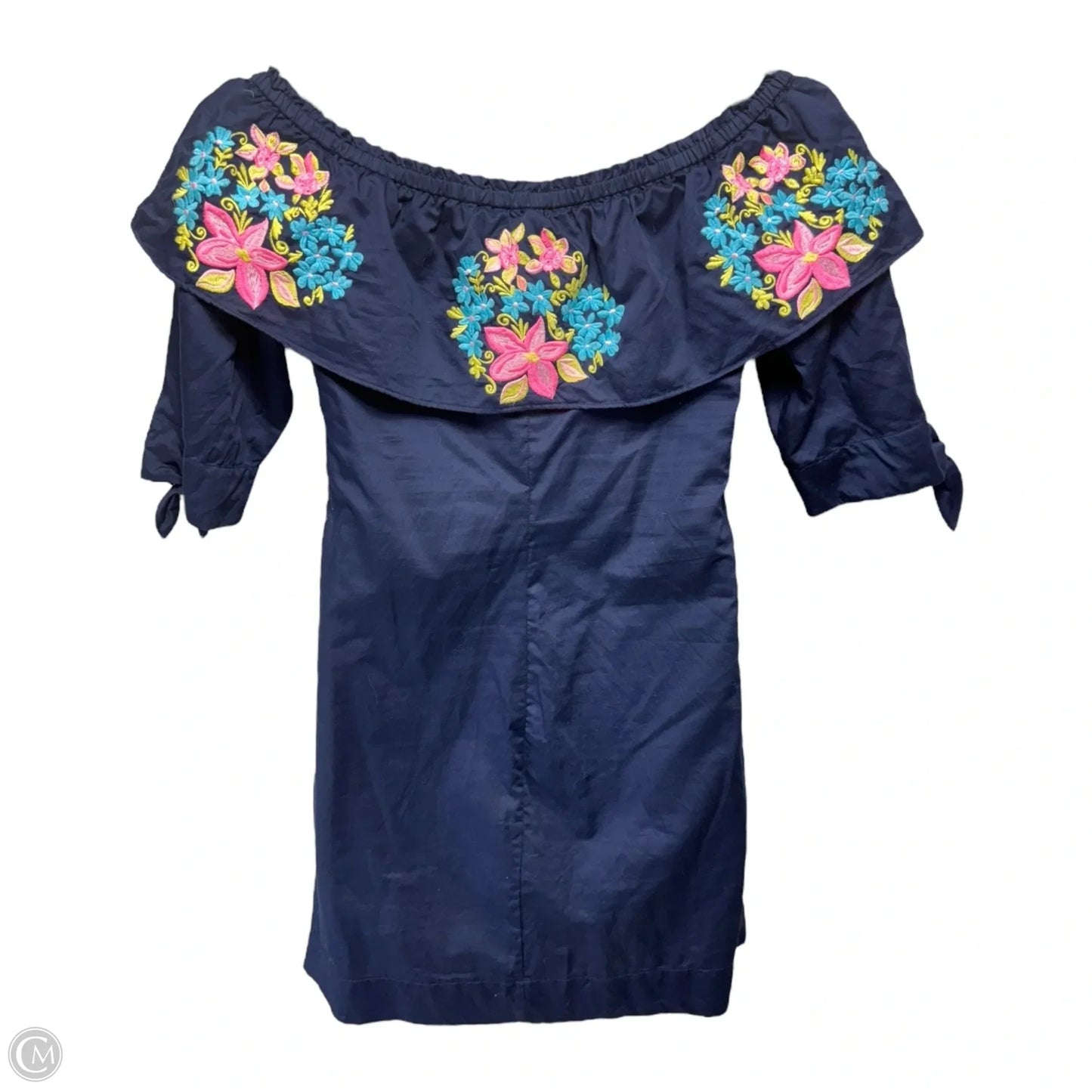 Vanesa Embroidered Dress Designer By Lilly Pulitzer In True Navy, Size: M