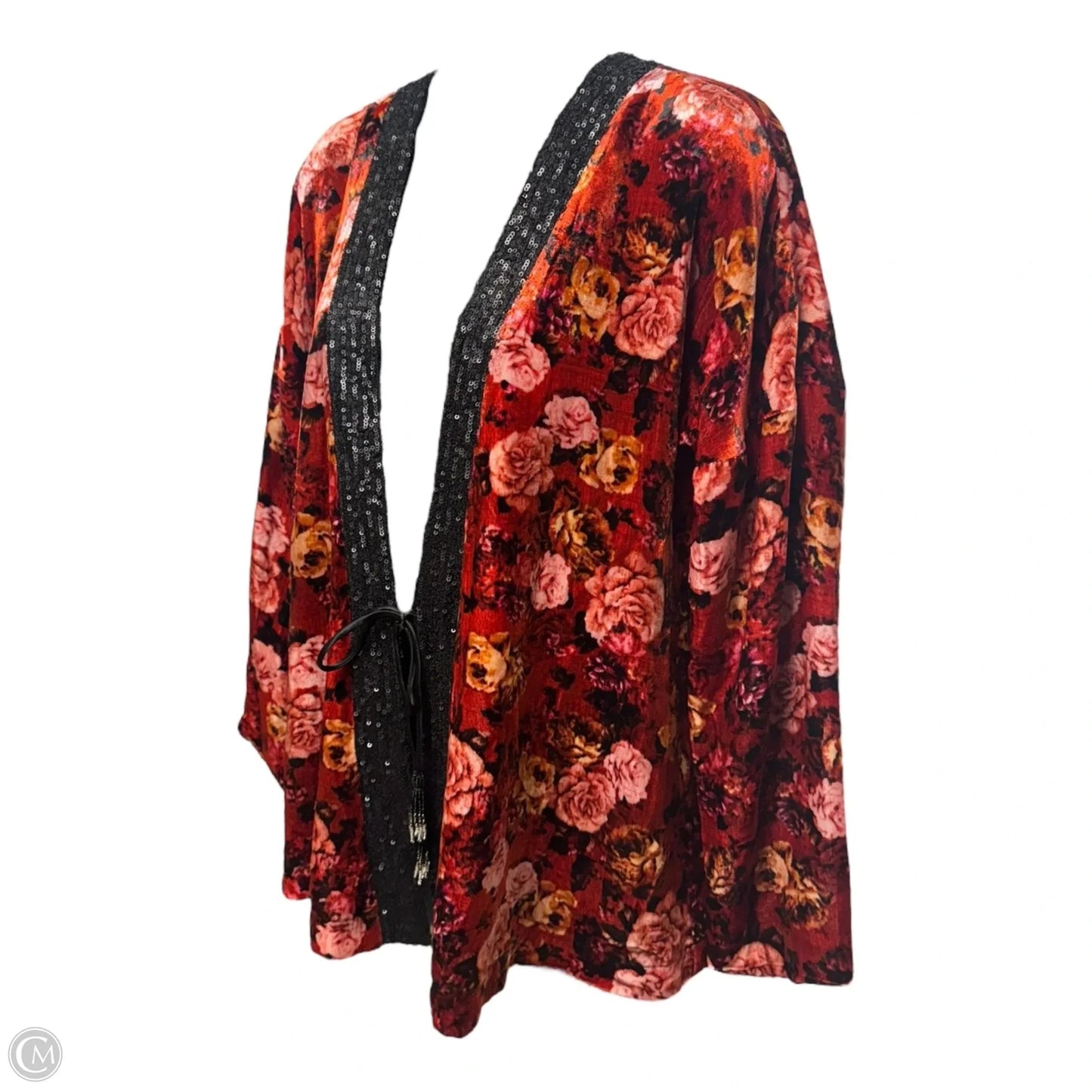 Billie Silk Short Kimono By Johnny Was In Floral Print, Size: XS