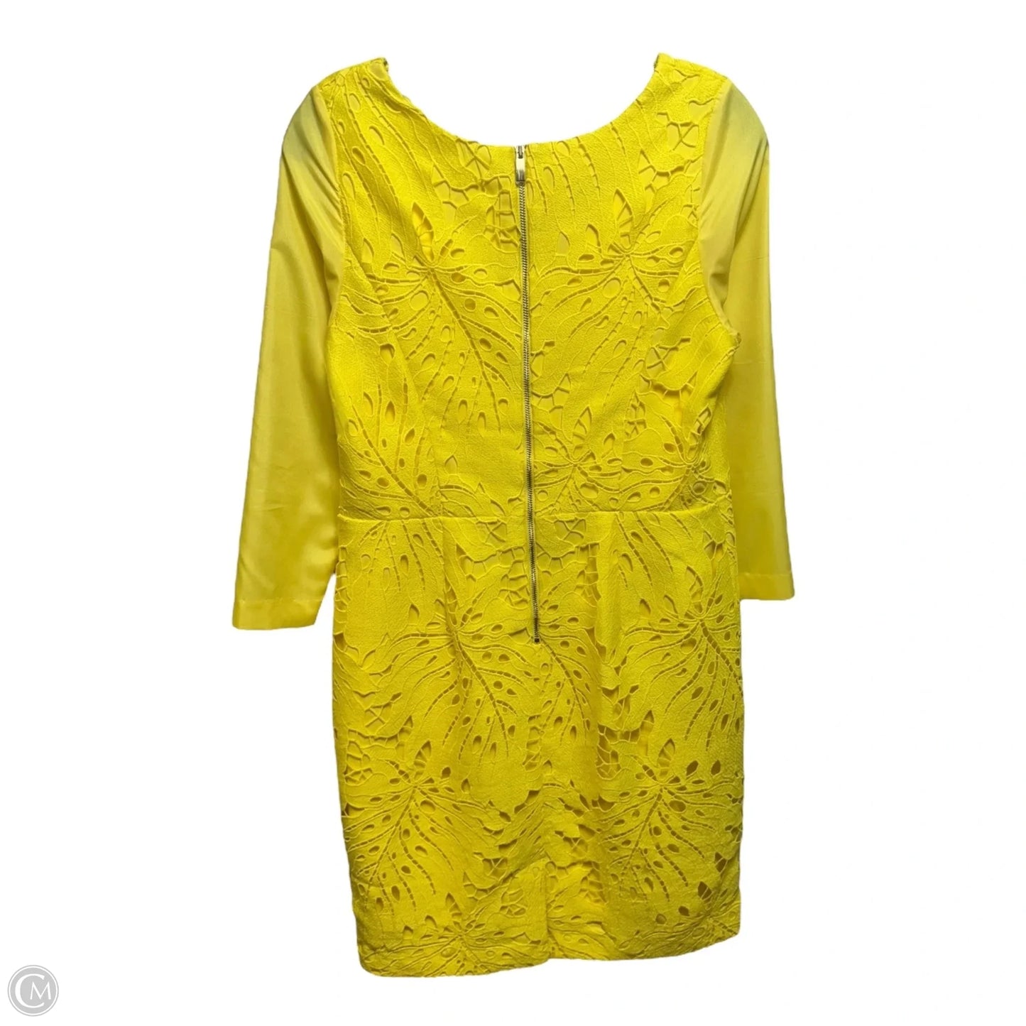 Lace Dress Casual Midi By Talbots In Yellow, Size: 8p