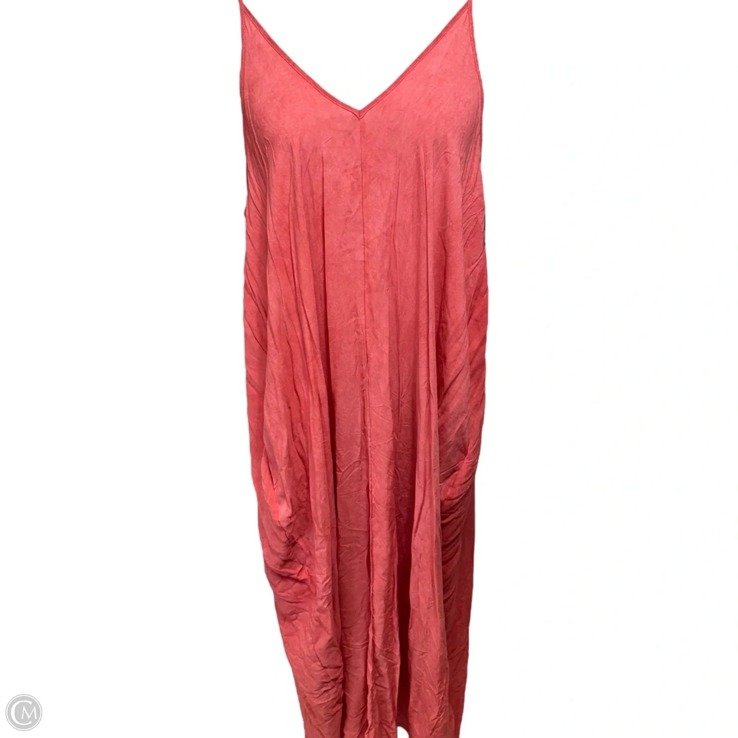 Double V Sheer Maxi Dress By Elan In Pink, Size: 1X