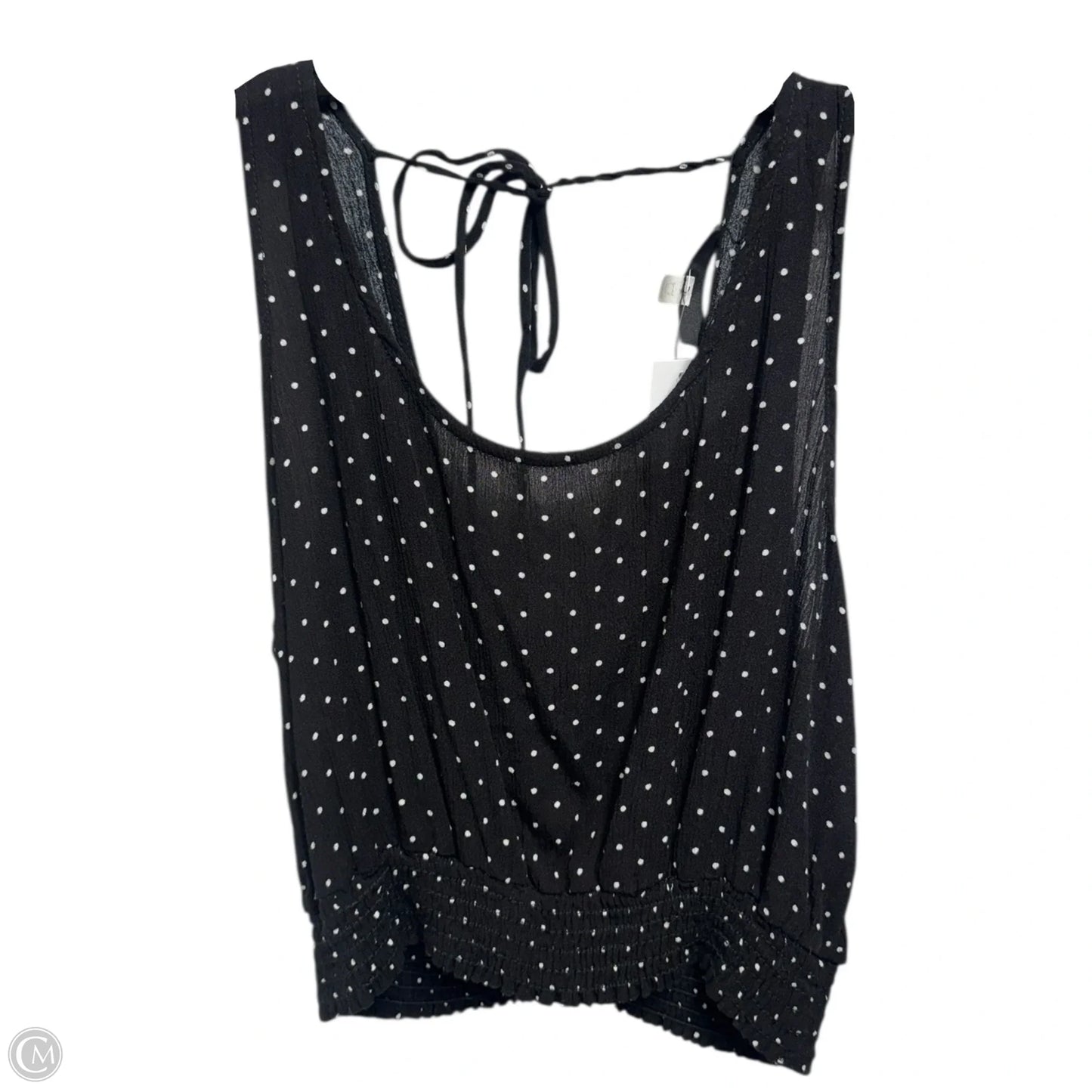 Cropped Tie Back Tank Top By Final Touch In Polkadot Pattern, Size: M
