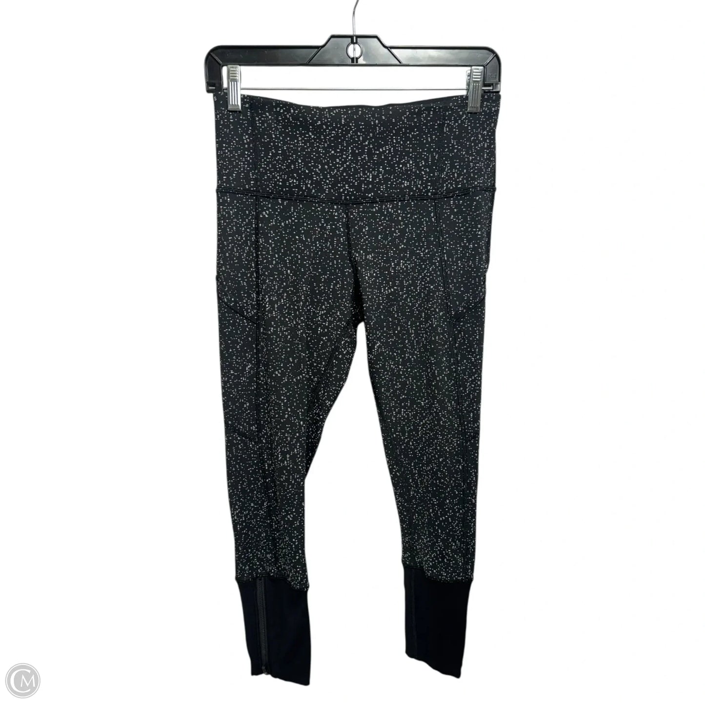 Rebel Runner Crop Leggings By Lululemon In Magnetized Jacquard Black White / Black, Size: 6
