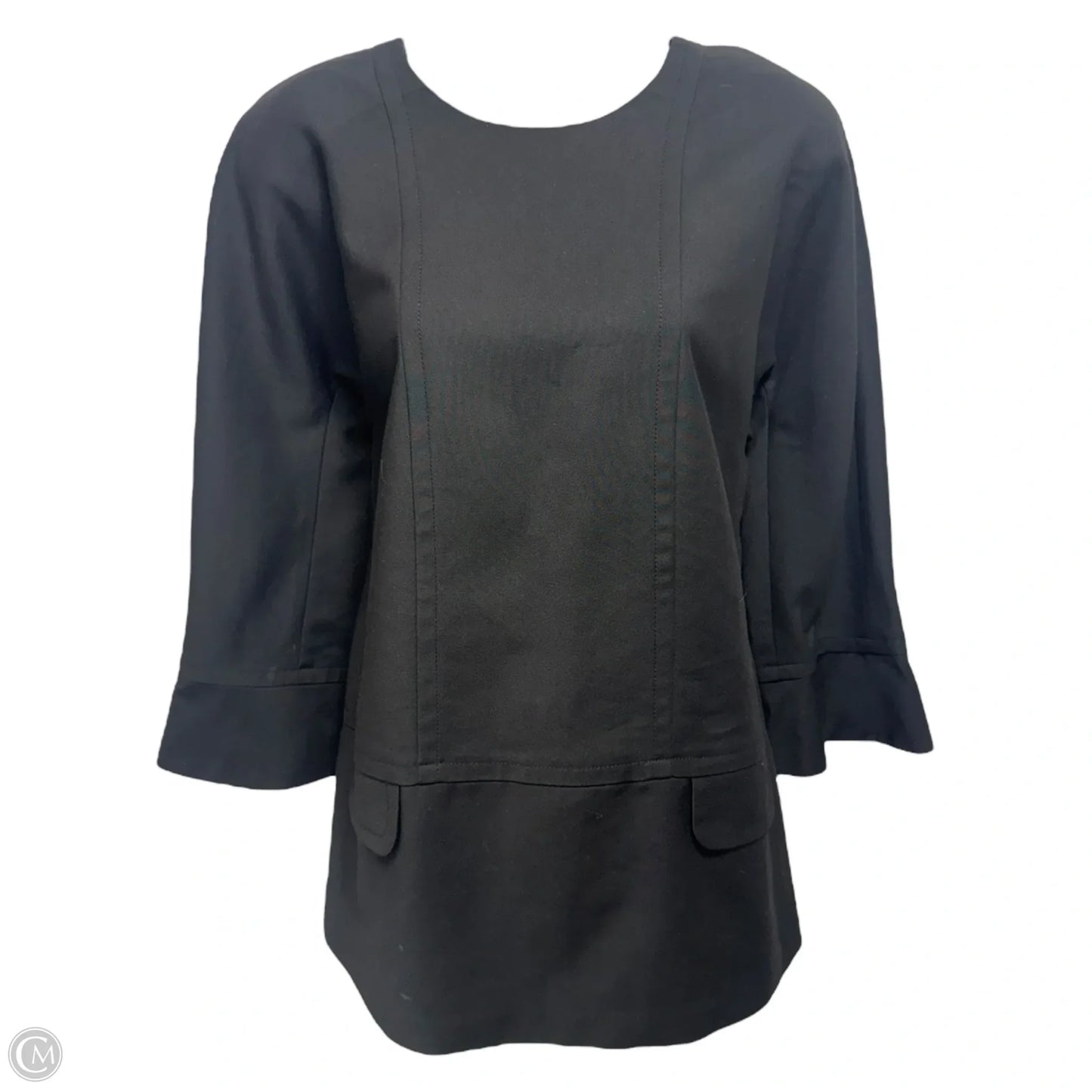 Top 3/4 Sleeve Designer By Longchamp In Black, Size: 6