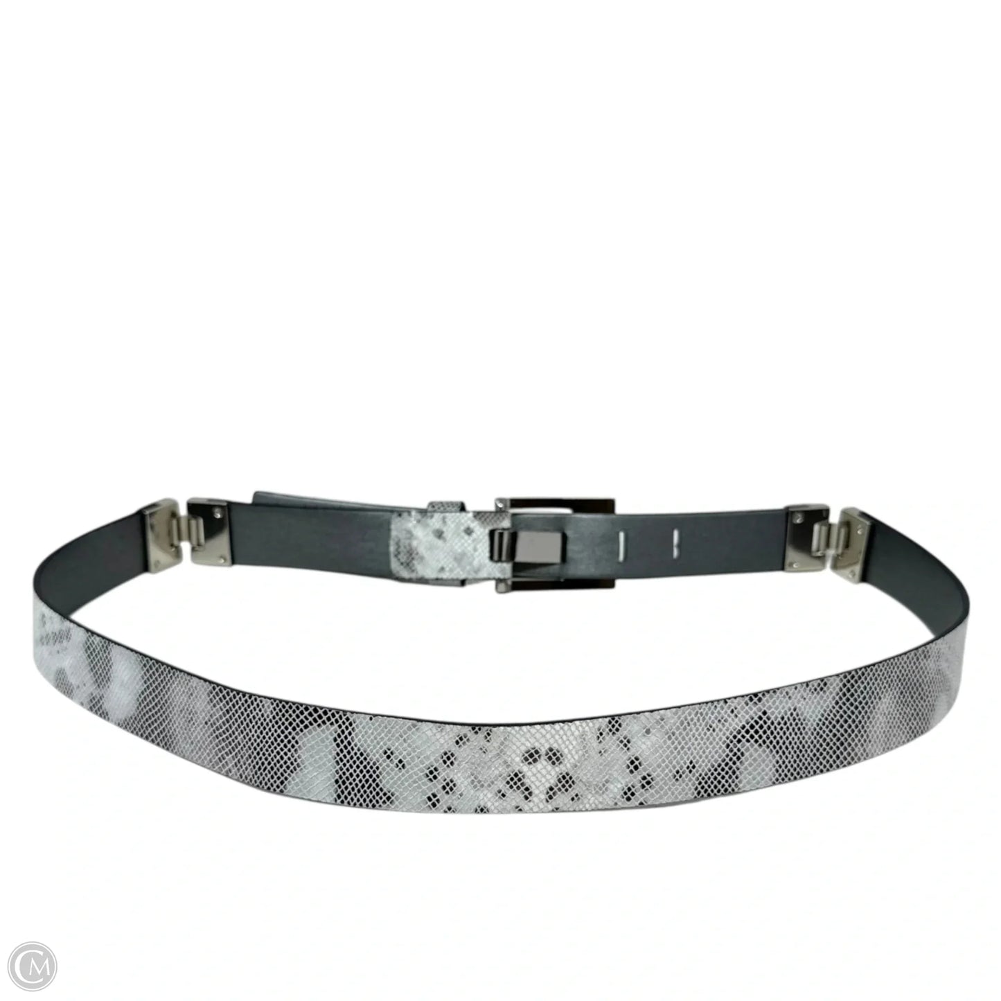 Snake Print Leather Belt By Etcetra, Size: Medium