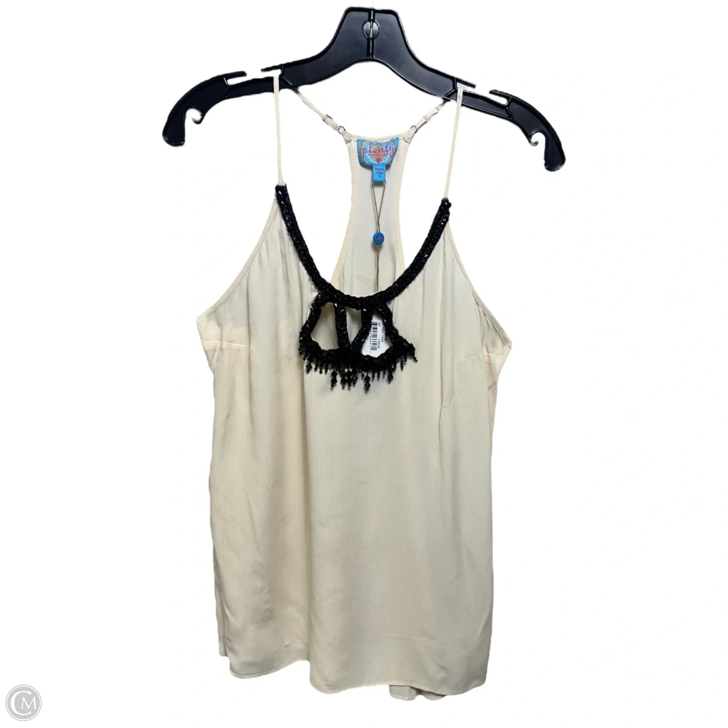 Beaded Tank Top By Tracy Reese In Black & Cream, Size: 8