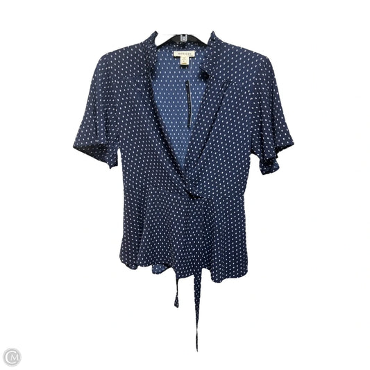 Top Short Sleeve By Monteau In Navy, Size: L