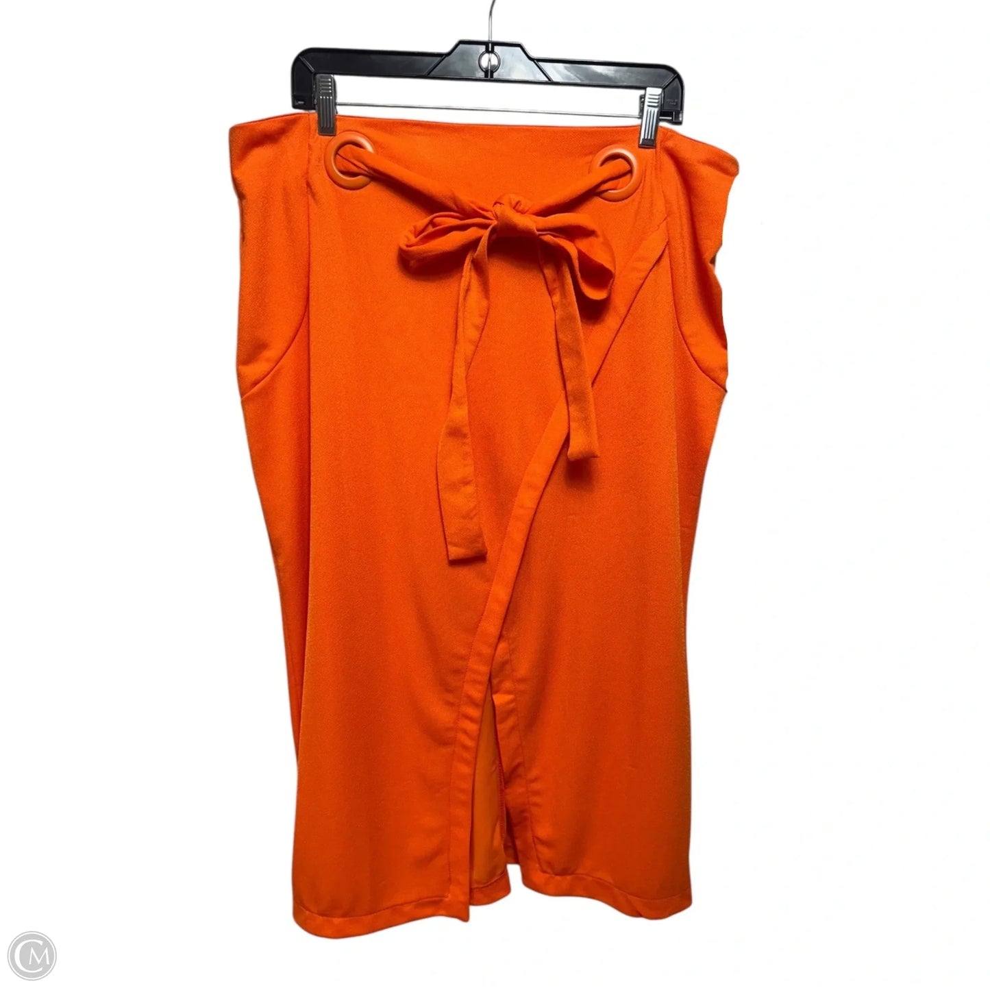 Belted Skirt Midi By Ashley Stewart In Orange, Size: 16
