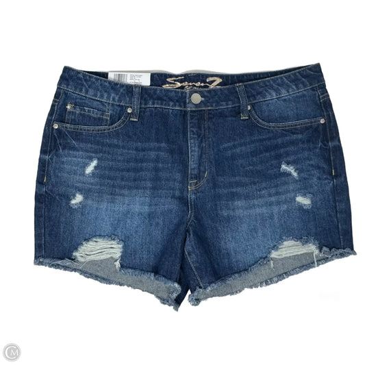 5” Inseam Weekend Short Fray Hem By Seven 7 In Blue Denim, Size: 16