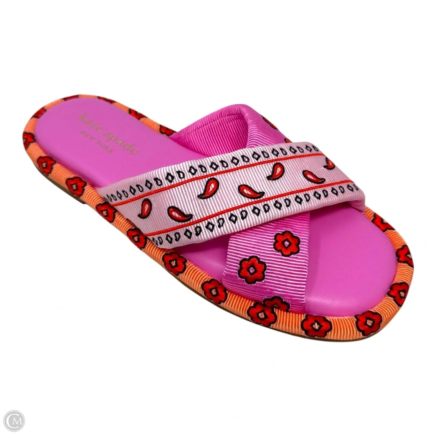 Rio Bandana Slides Sandals Designer By Kate Spade In Pink, Size: 7