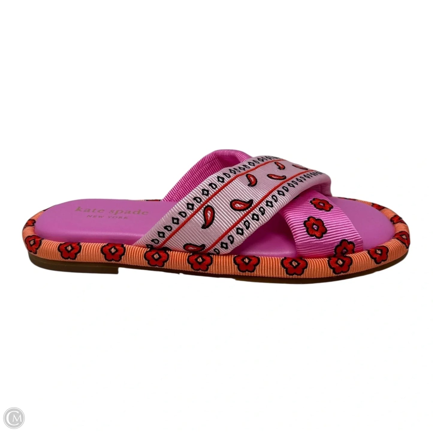 Rio Bandana Slides Sandals Designer By Kate Spade In Pink, Size: 7