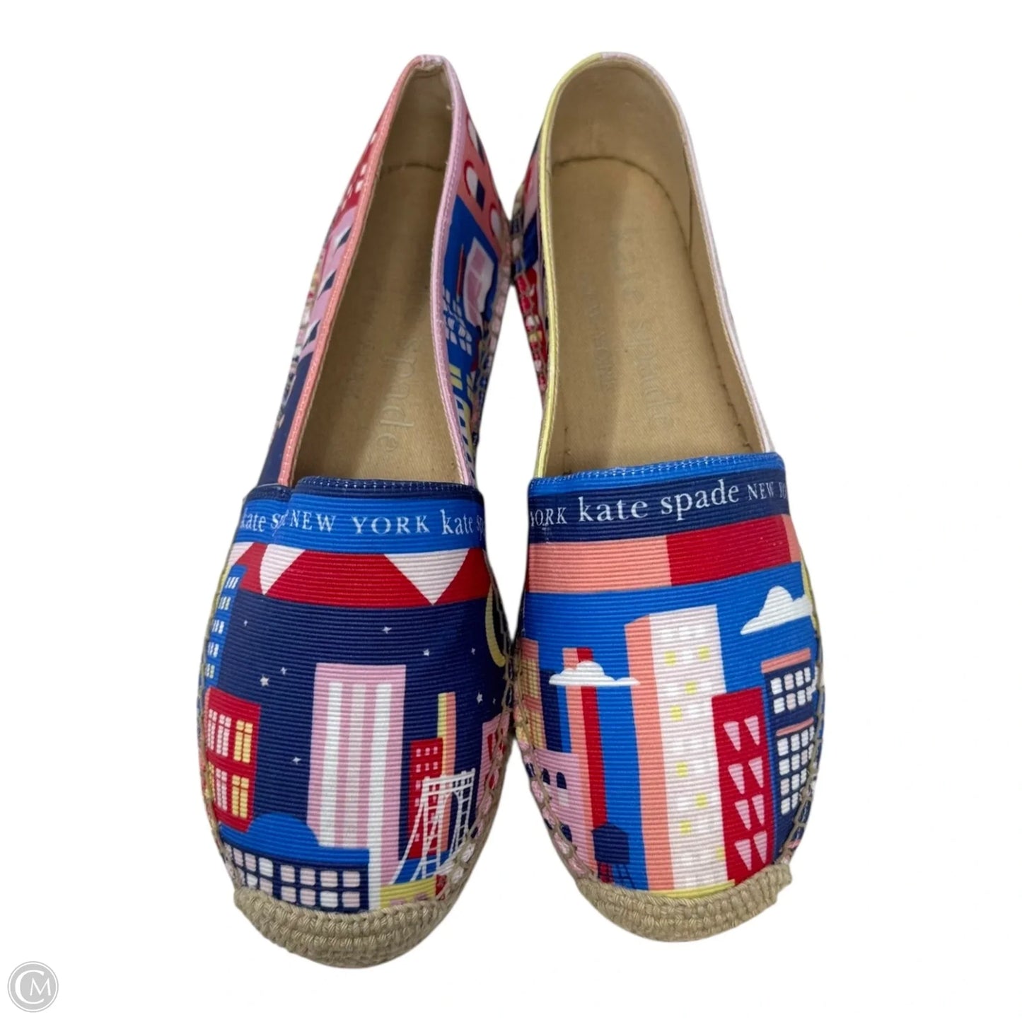 City Map Espadrille Shoes Designer By Kate Spade In Multi-colored, Size: 7