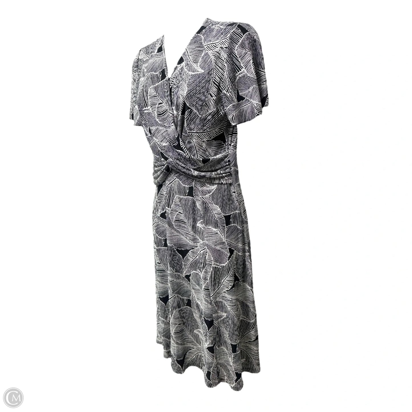 Faux Wrap Midi Dress By La Fee Maraboutee In Black & White, Size: 8