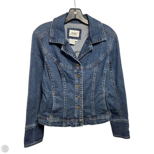 Fitted Stretch Denim Jacket By Live A Little In Blue Denim, Size: S