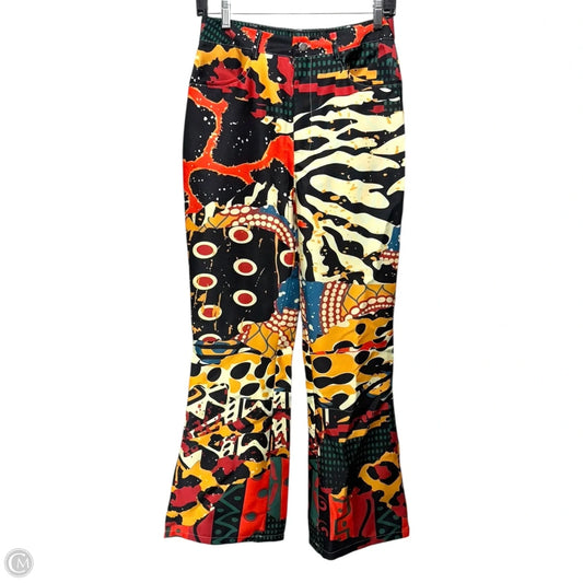 Flare Pants In Multi-colored Animal Print, Size: S