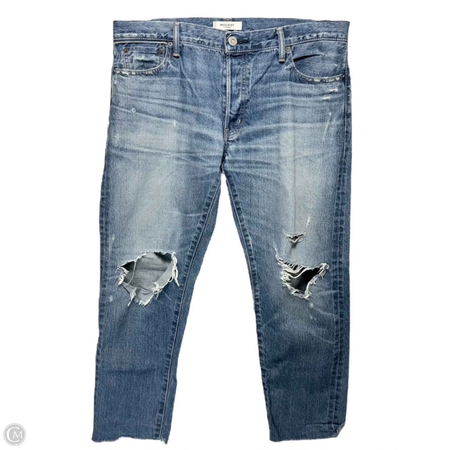 Jeans Straight By Moussy In Blue Denim, Size: 18