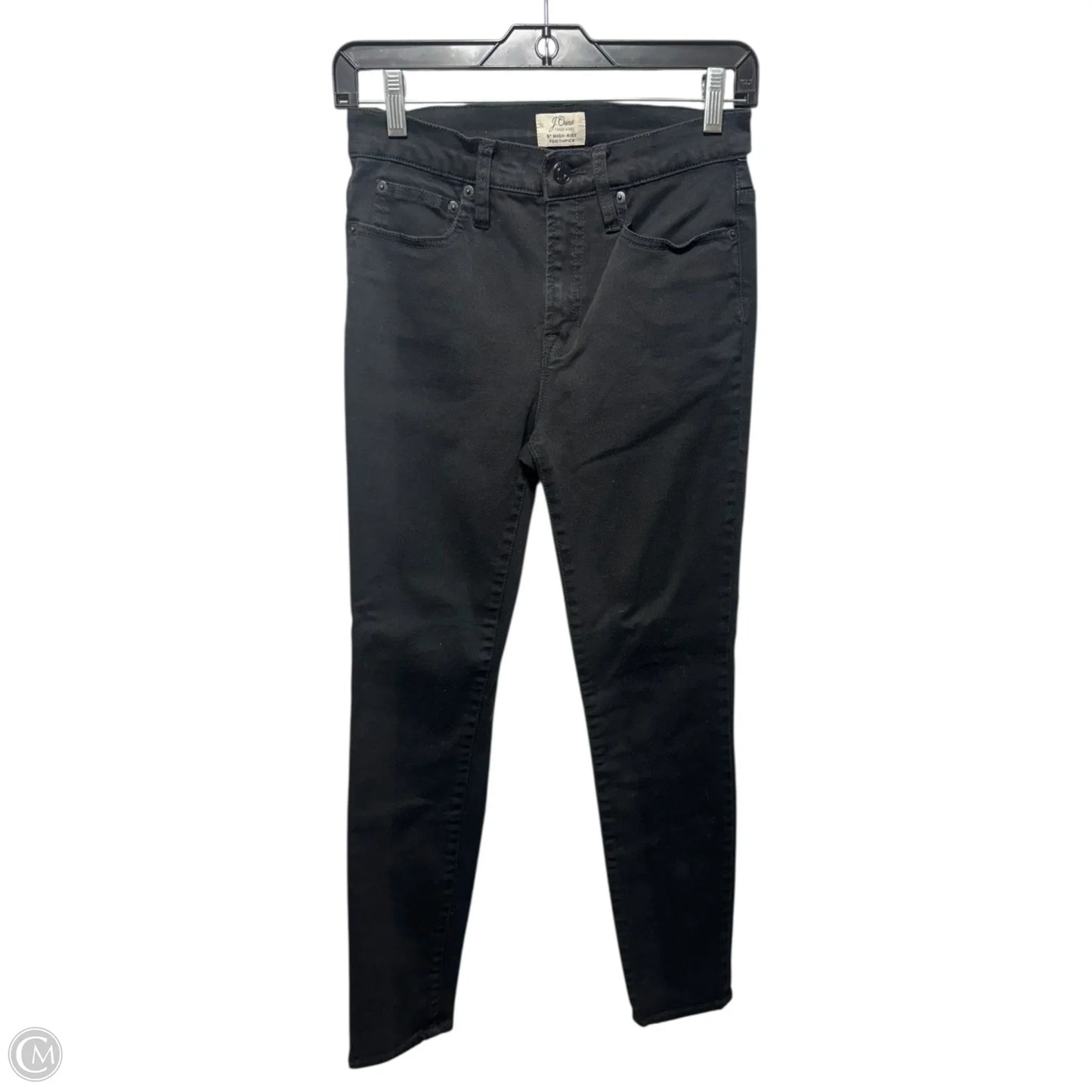 High Rise Toothpick Jeans Straight By J. Crew In Black, Size: 4