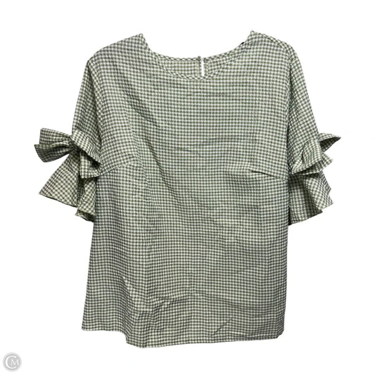 Top Short Sleeve By Shein In Checkered Pattern, Size: 3x