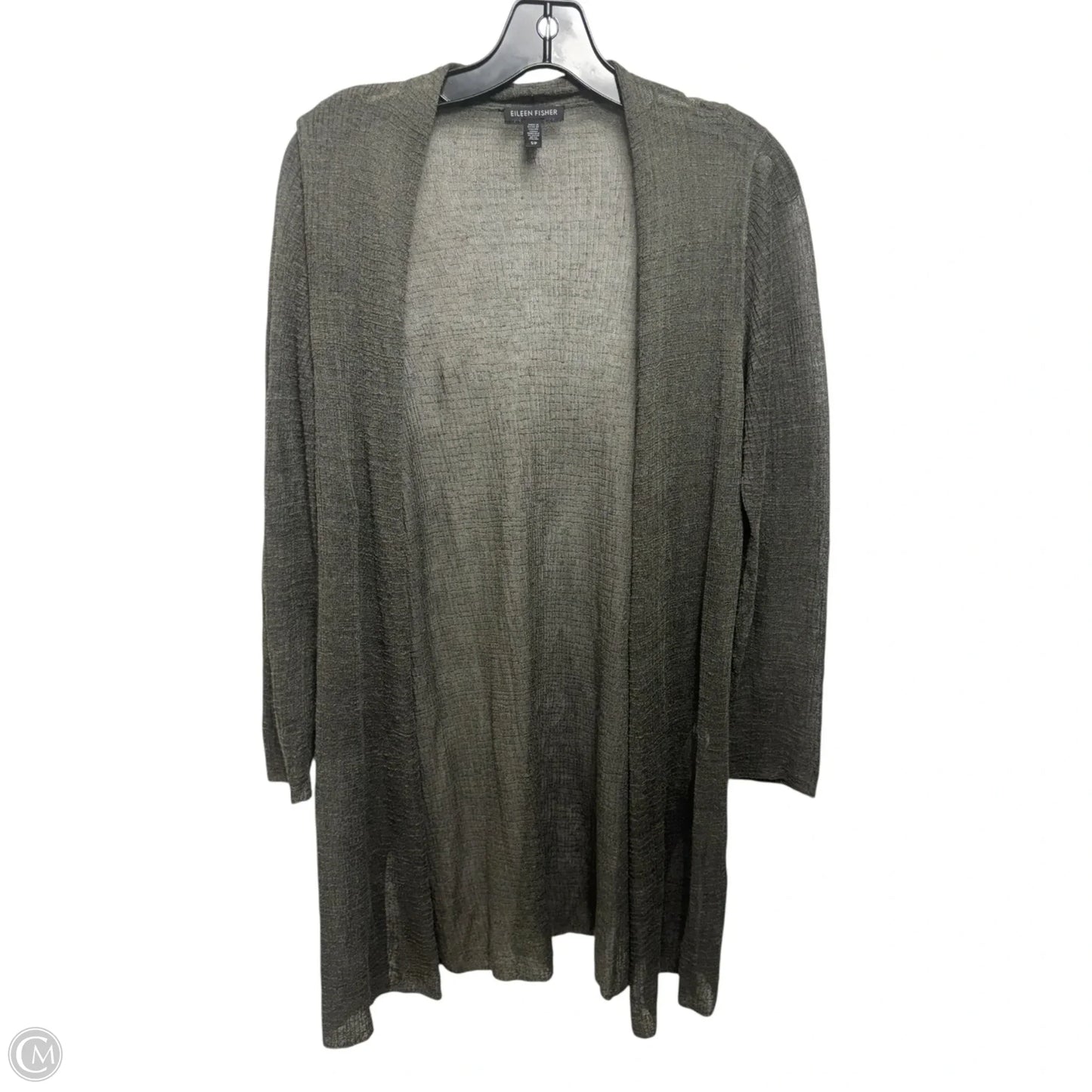Hemp Blend Sweater Cardigan By Eileen Fisher In Green, Size: S