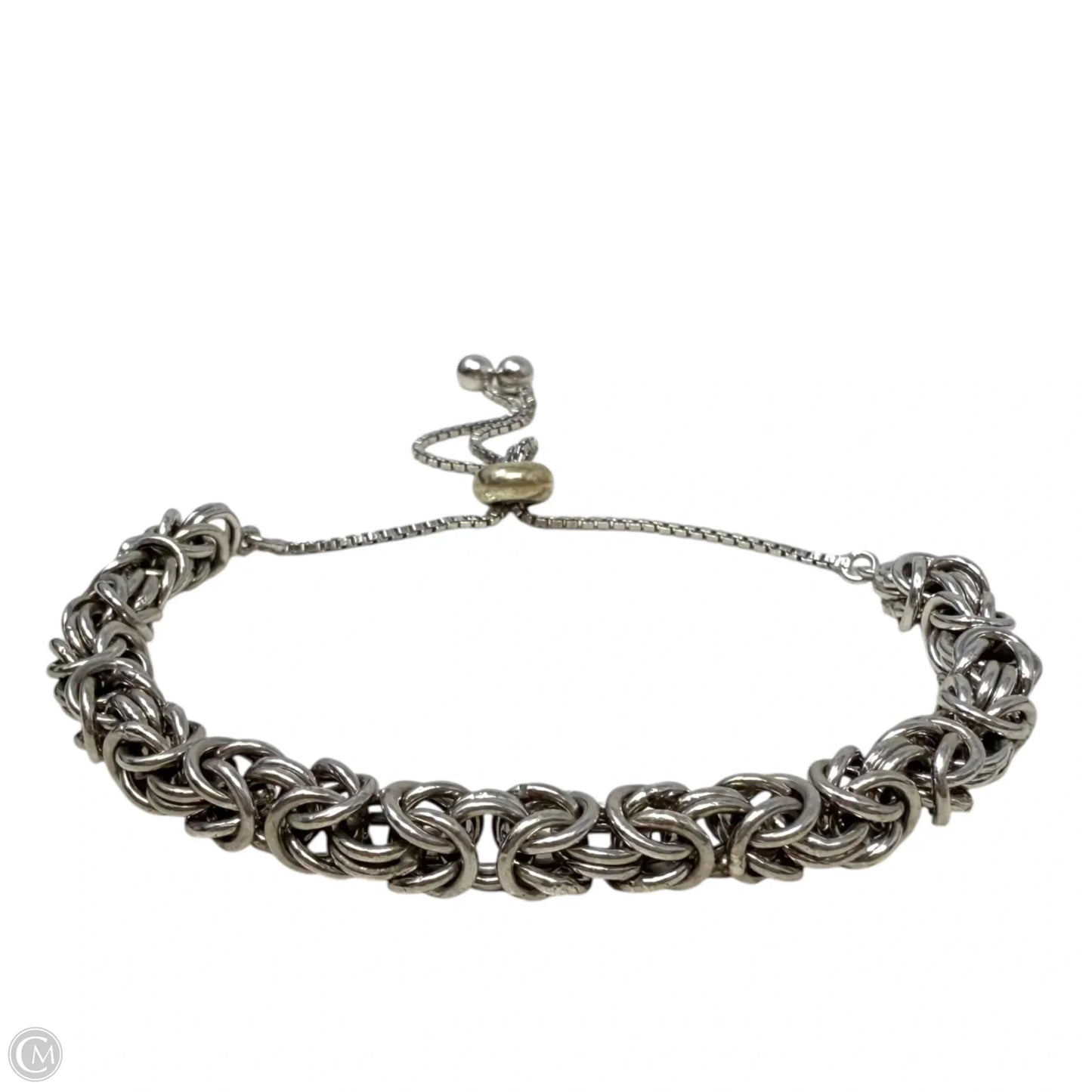 Sterling Silver Byzantine Adjustable Bolo Bracelet By Stamped MC