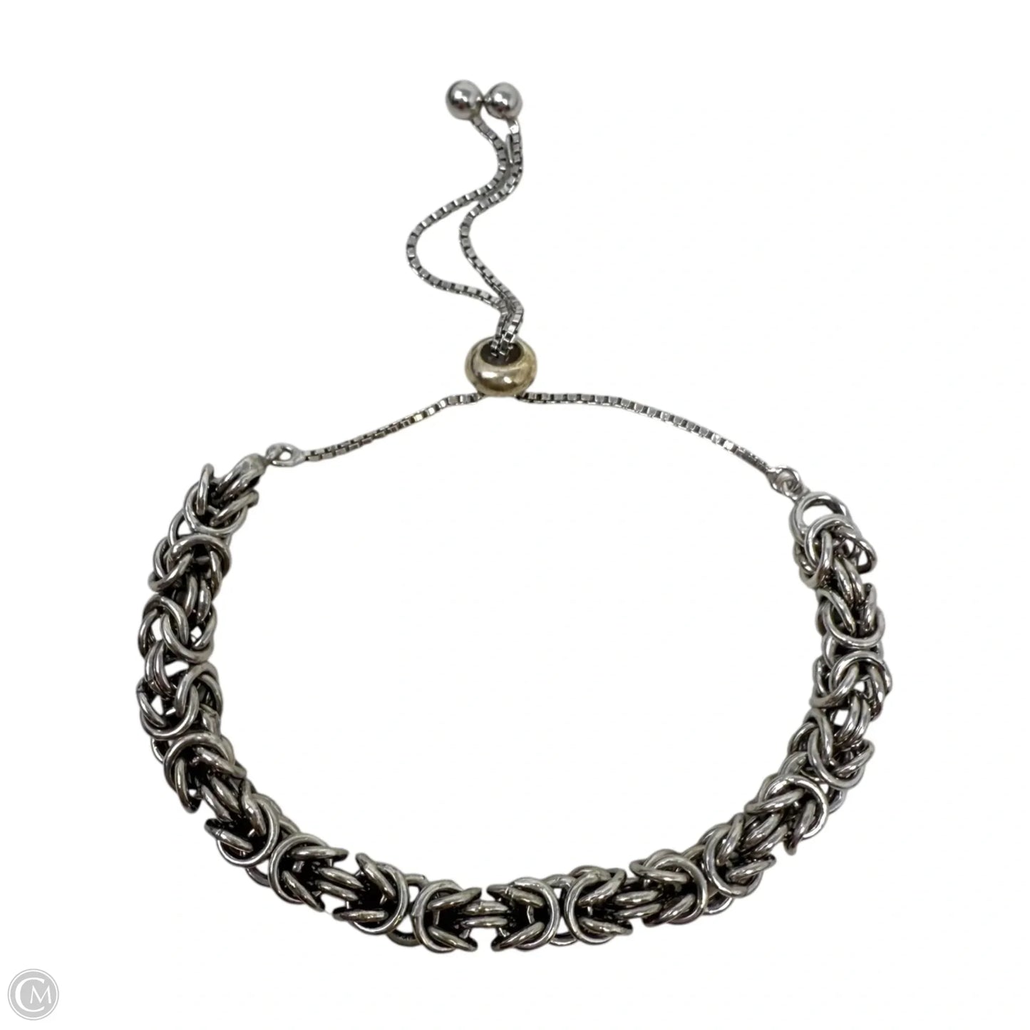 Sterling Silver Byzantine Adjustable Bolo Bracelet By Stamped MC