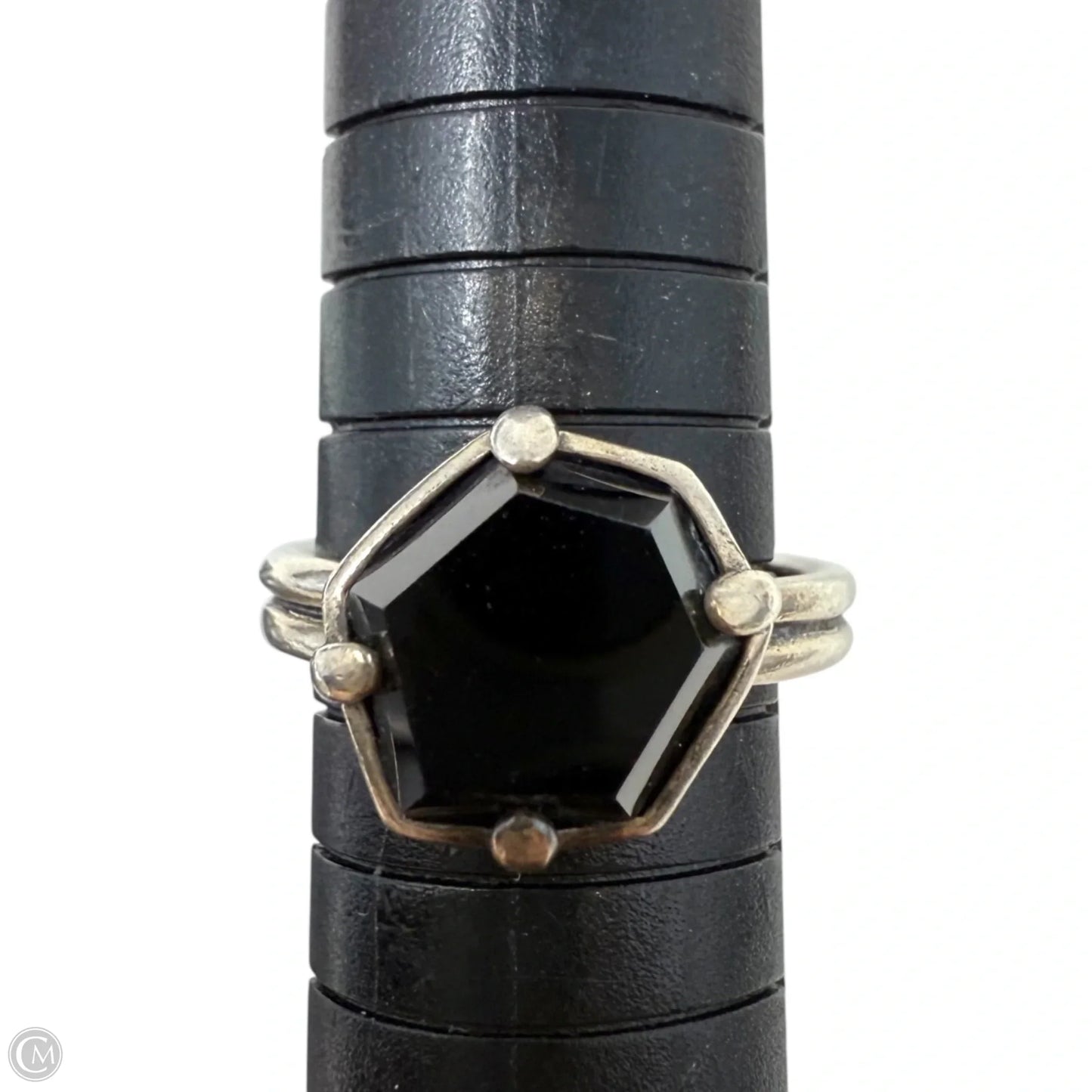 Black Hex Ring In Sterling Silver By Silpada, Size: 7
