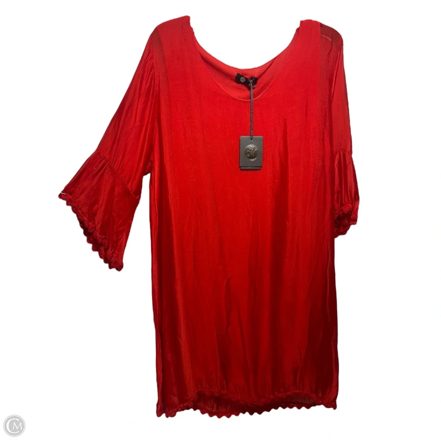 Silk Blend Dress Casual Short By M Made in Italy In Red, Size: L