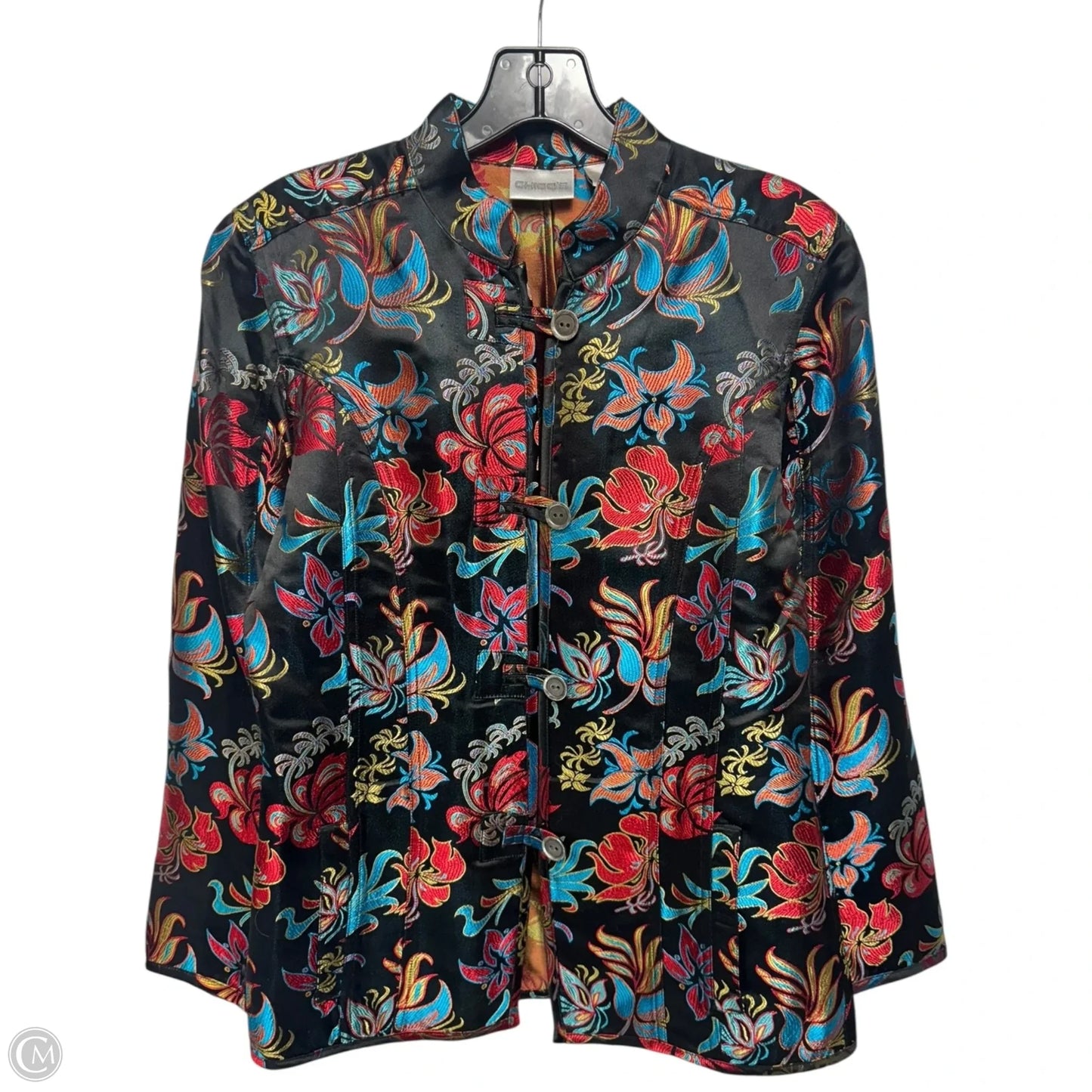 Jacket By Chicos In Floral Print, Size: 4