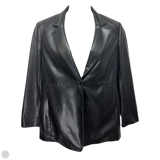 Faux Leather Jacket By Chicos In Black, Size: 10
