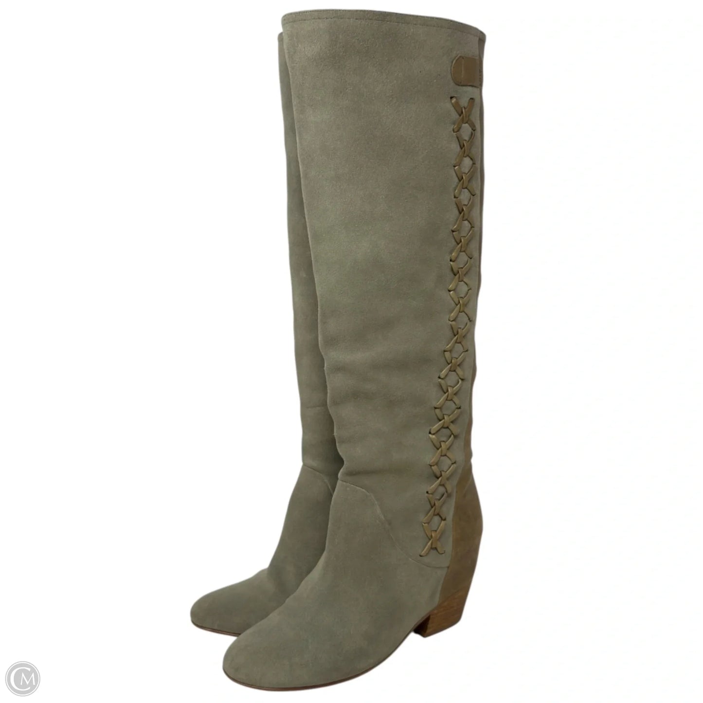 Riyna Hidden Wedge Boots By Gianni Bini In Green, Size: 7.5