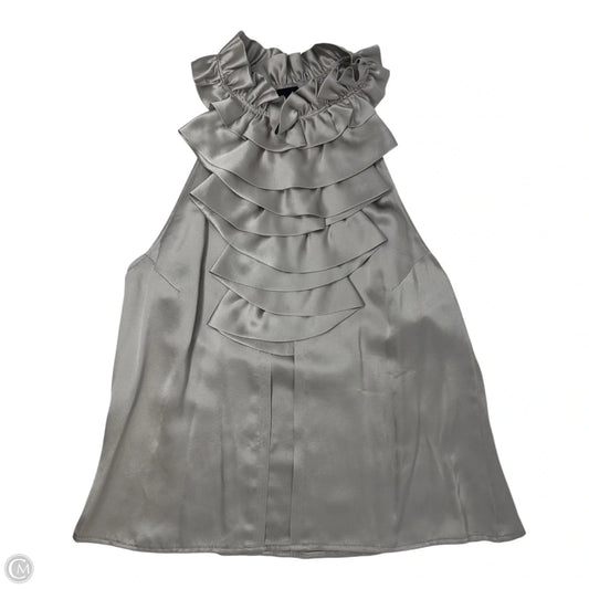 Silk Top Sleeveless By Perry Ellis In Grey, Size: 10
