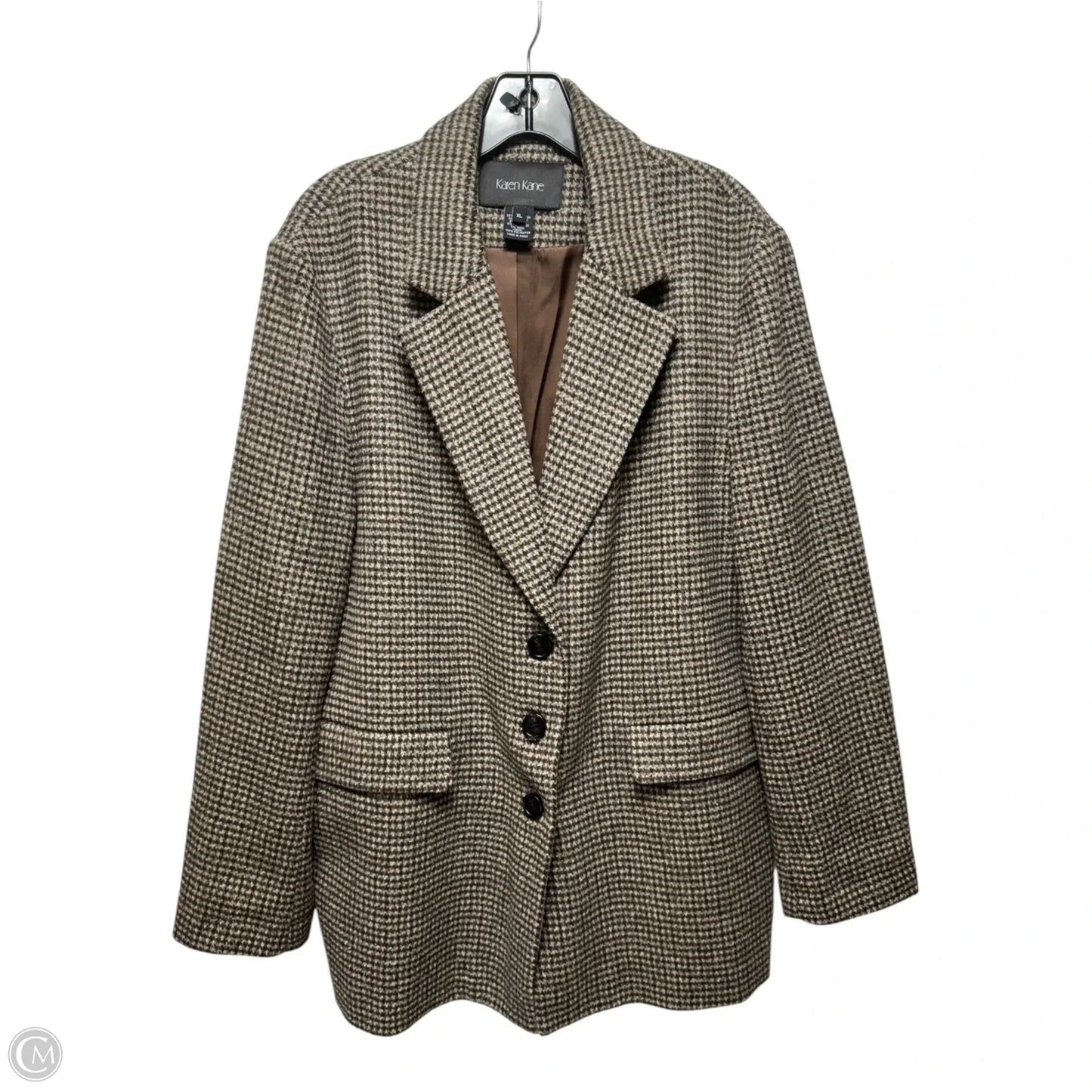 Blazer By Karen Kane In Checkered Pattern, Size: Xl