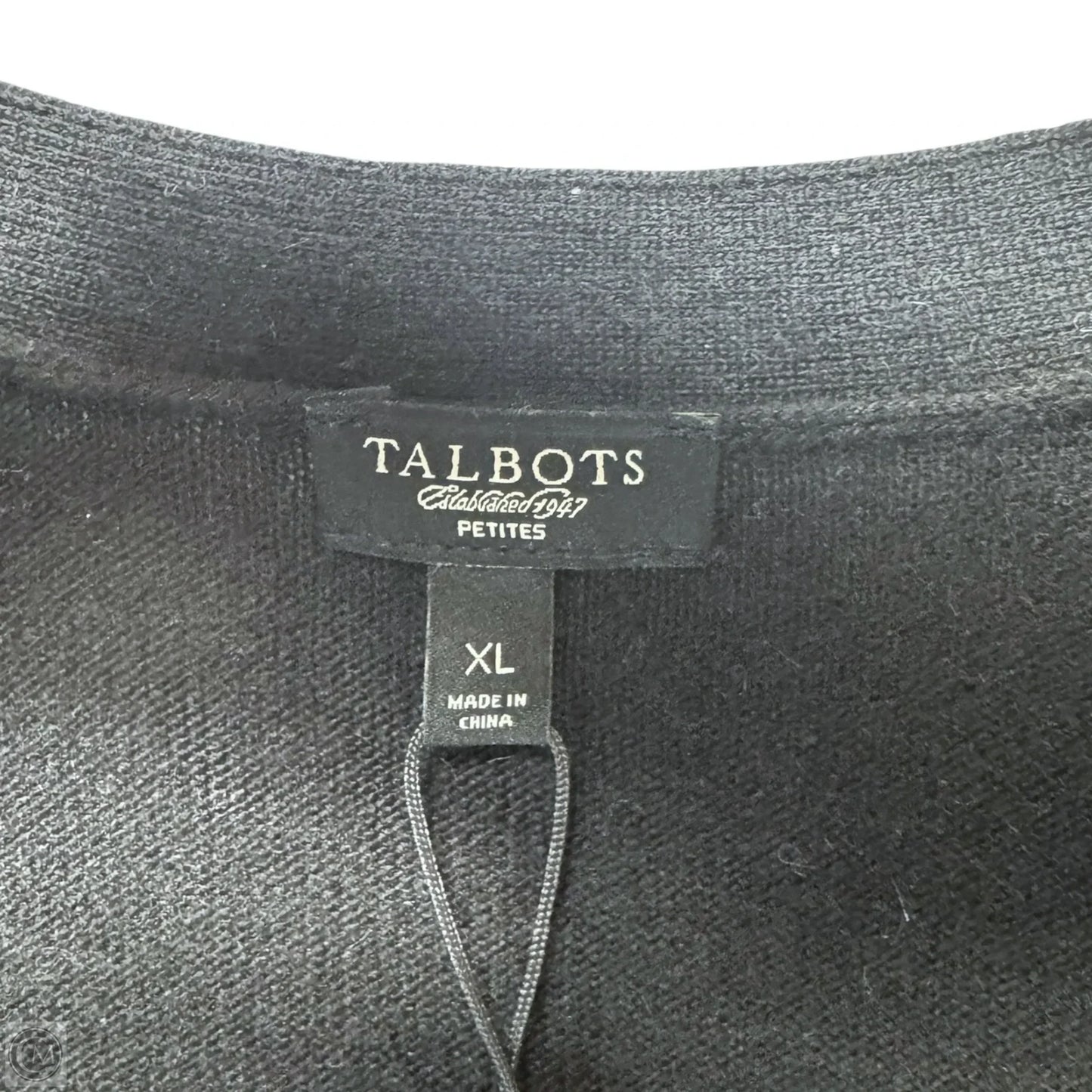 Wool Blend Sweater Cardigan By Talbots In Black, Size: Xl
