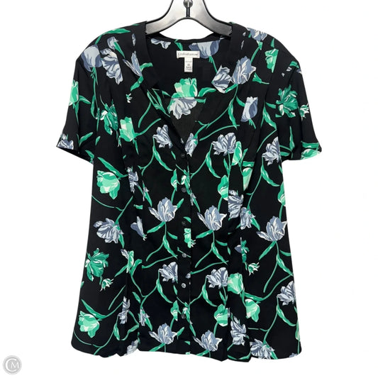 Top Short Sleeve By Croft And Barrow In Floral Print, Size: 1x