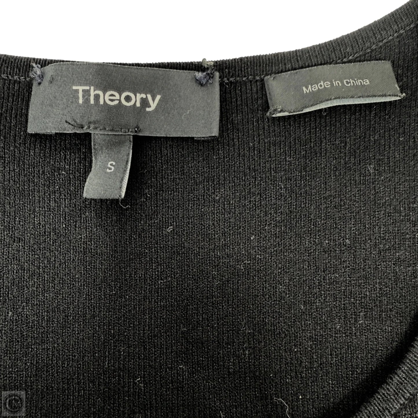 Linen Blend Double Layer Flamme Knit Dress With Lace Up Sides By Theory In Black, Size: S