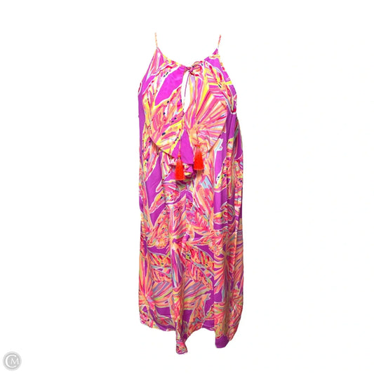 Lachelle Silk Midi Dress Designer By Lilly Pulitzer In Amethyst Sunseekers, Size: M