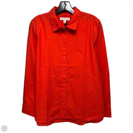 Top Long Sleeve By Banana Republic In Orange, Size: M