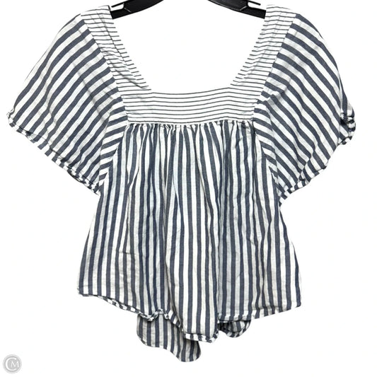 Top 3/4 Sleeve By Madewell In Striped Pattern, Size: S