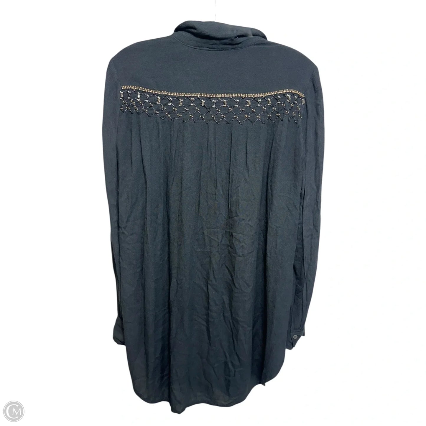 Beaded Top Long Sleeve By Floreat In Grey, Size: S