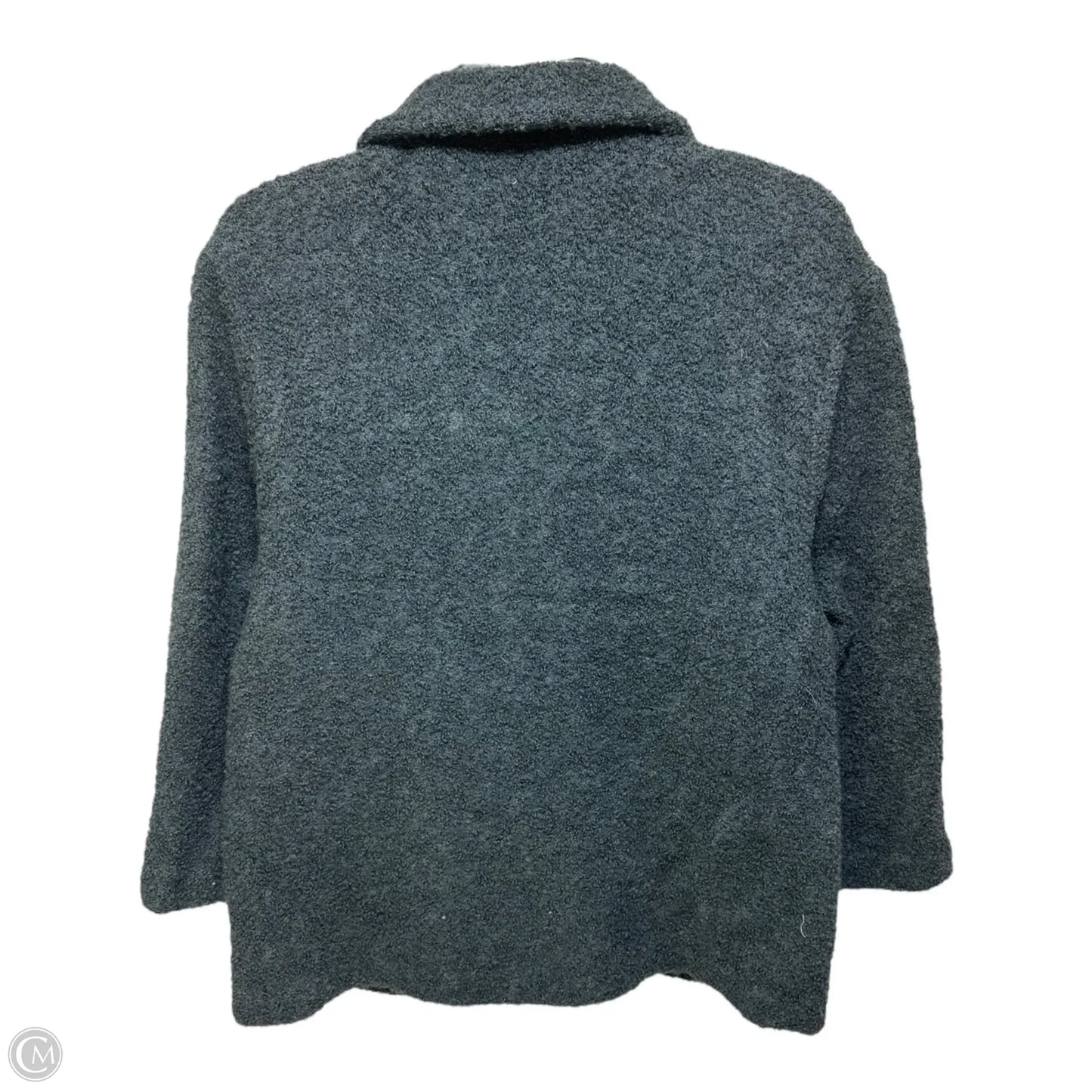 Wool Blend Jacket Fleece By Eileen Fisher In Green, Size: M