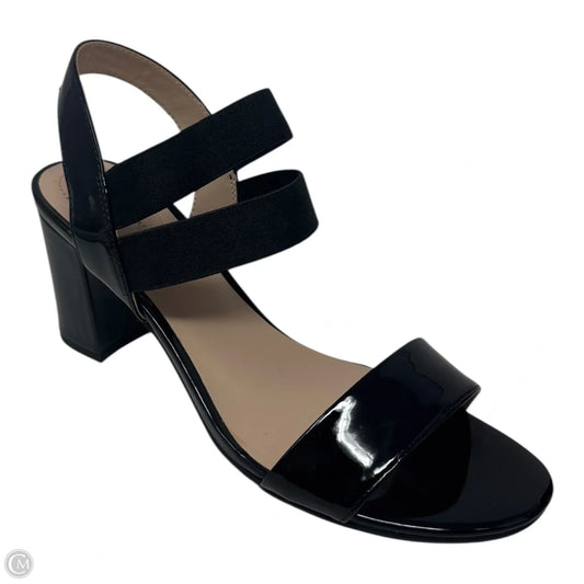 Patent Strappy Shoes Heels Block By Bandolino In Black, Size: 8