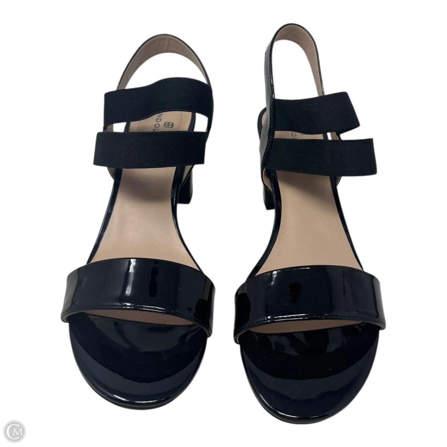 Patent Strappy Shoes Heels Block By Bandolino In Black, Size: 8