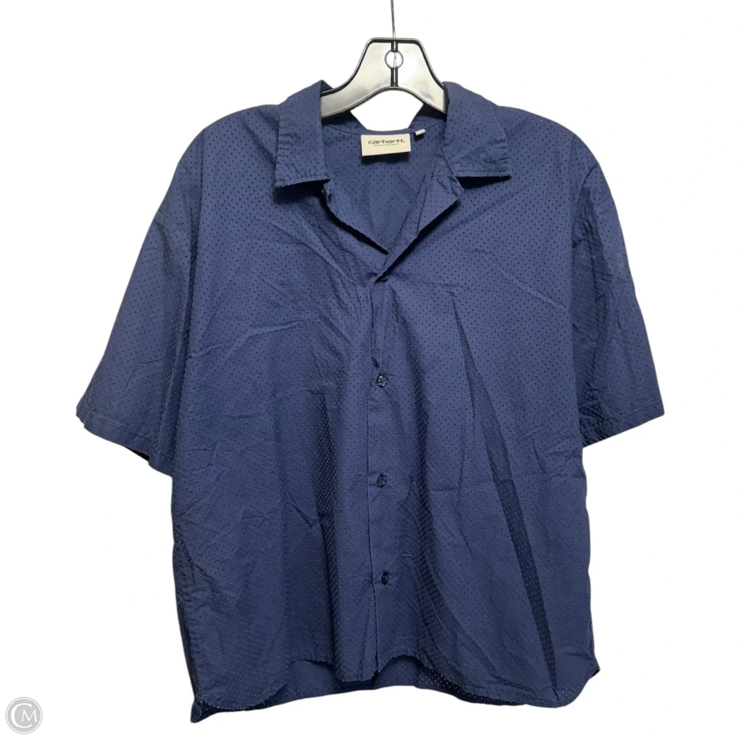 Perforated Top Short Sleeve By Carhartt In Blue, Size: M