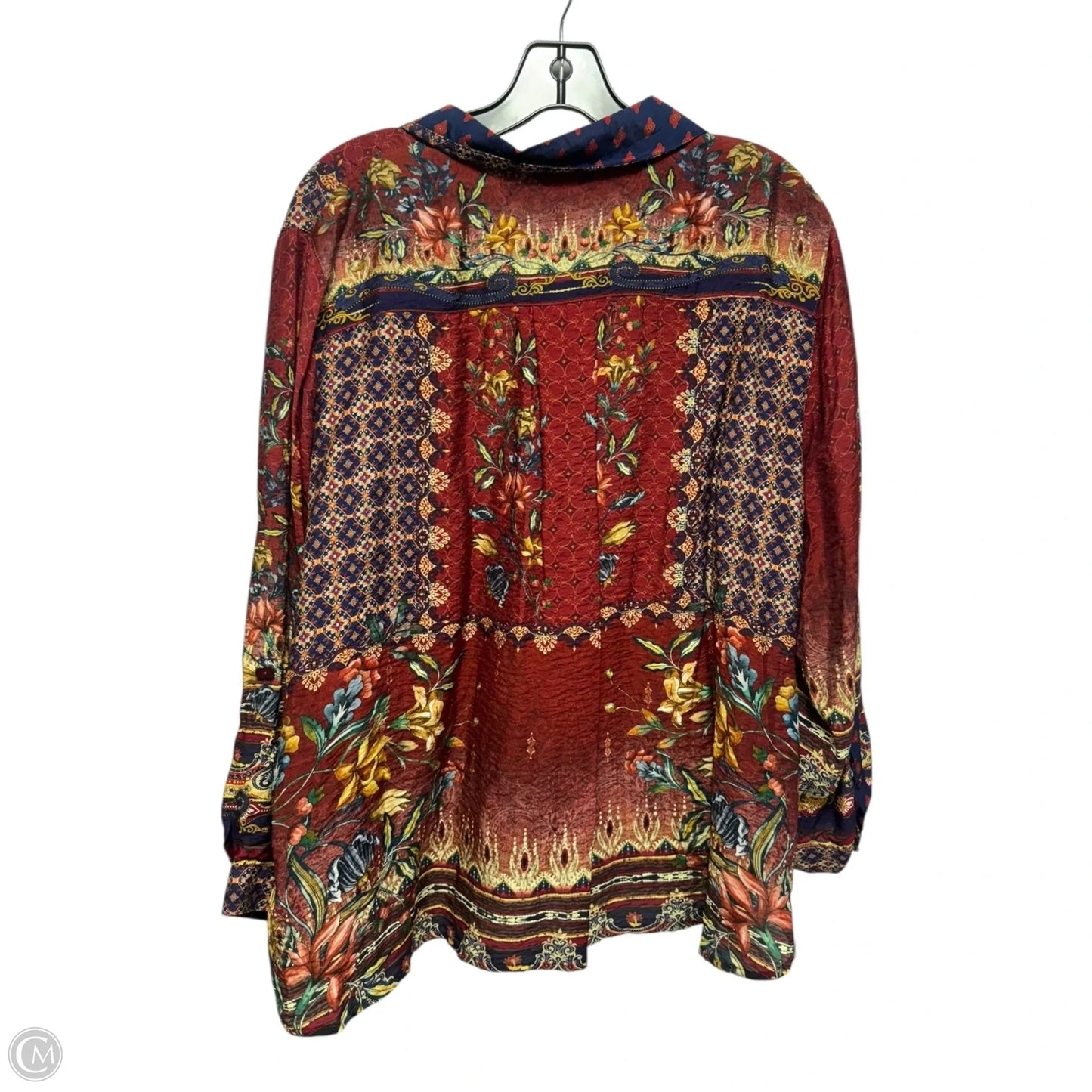 Essentials Top Long Sleeve By John Mark In Floral Print, Size: Xl p