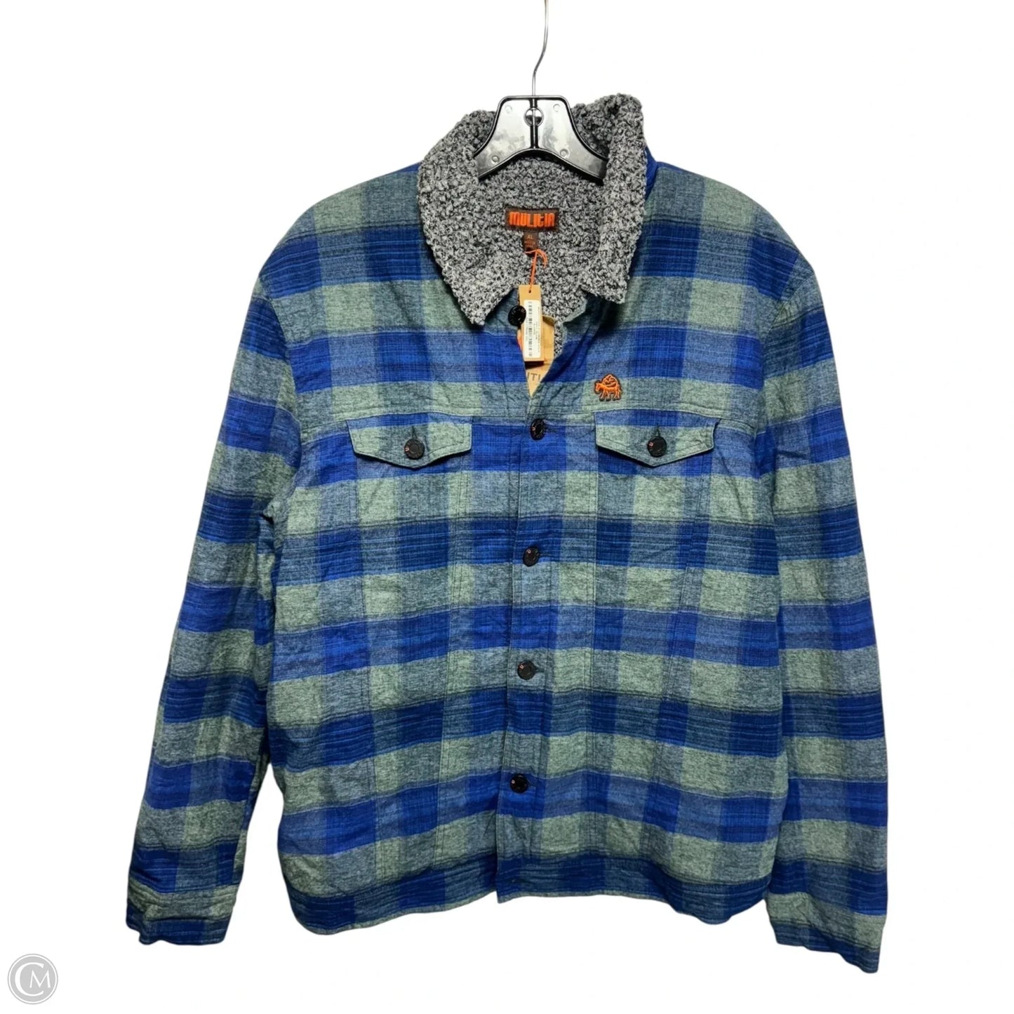 Jacket Shirt By Mulitia In Checkered Pattern, Size: Xl