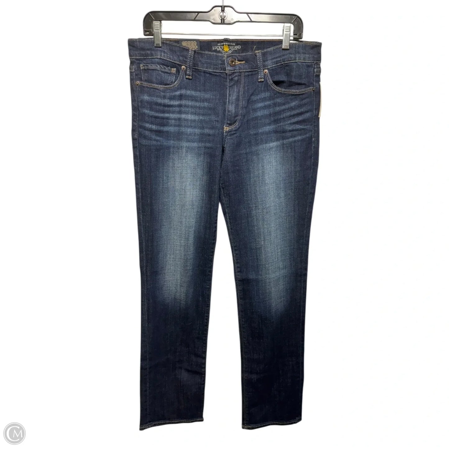 Jeans Straight By Lucky Brand In Blue Denim, Size: 10