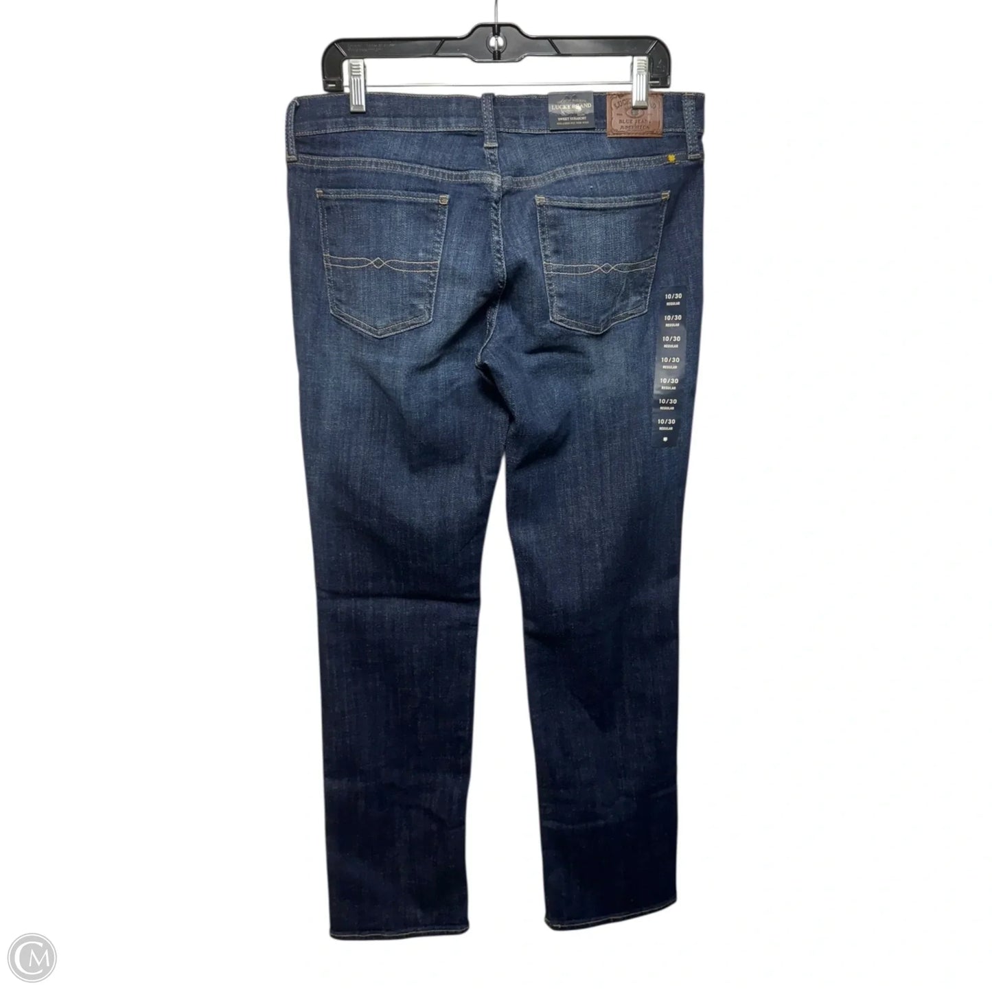 Jeans Straight By Lucky Brand In Blue Denim, Size: 10