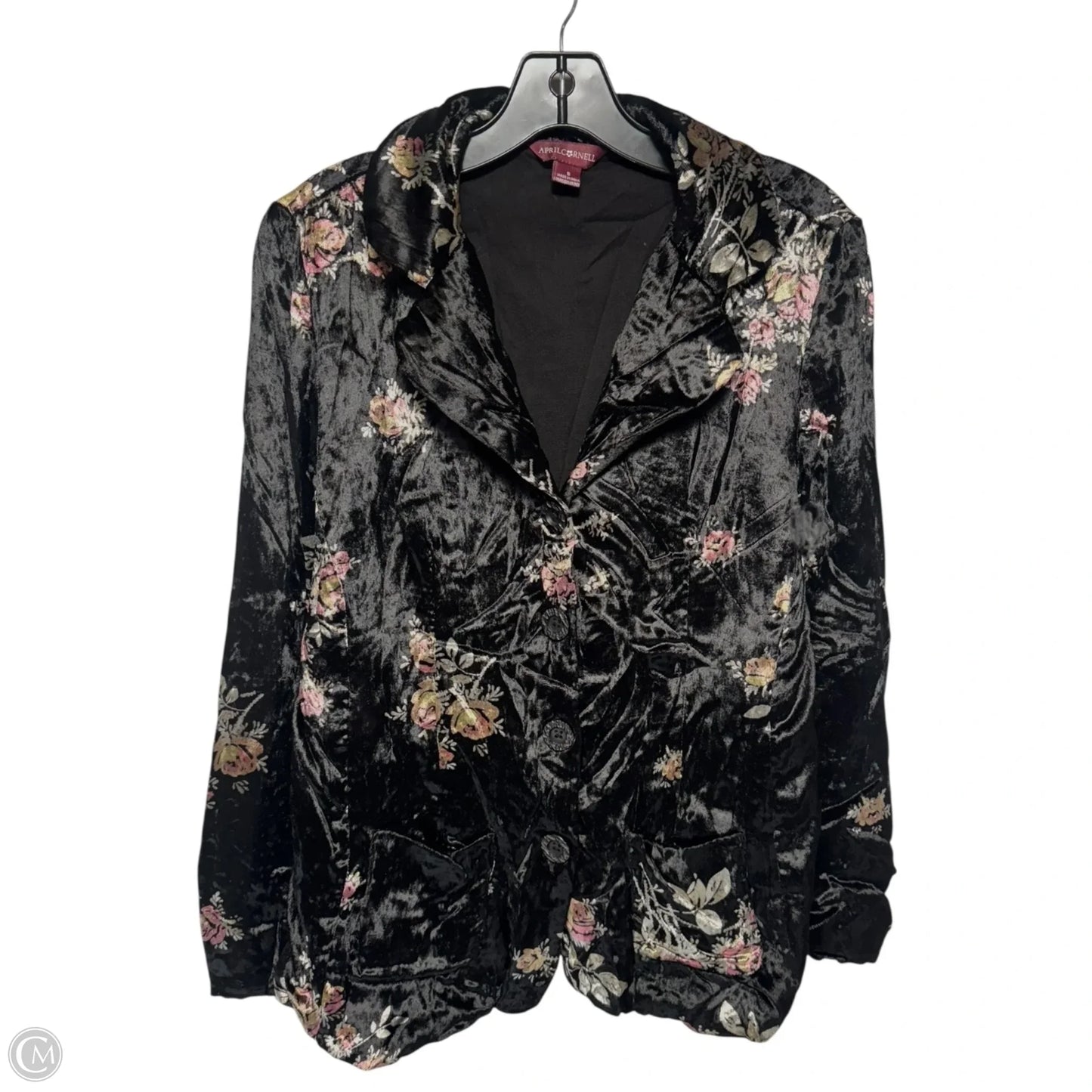 Bouquet Floral Velvet Blazer By April Cornell In Black, Size: S