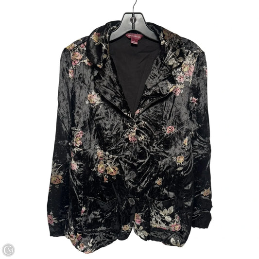 Bouquet Floral Velvet Blazer By April Cornell In Black, Size: S