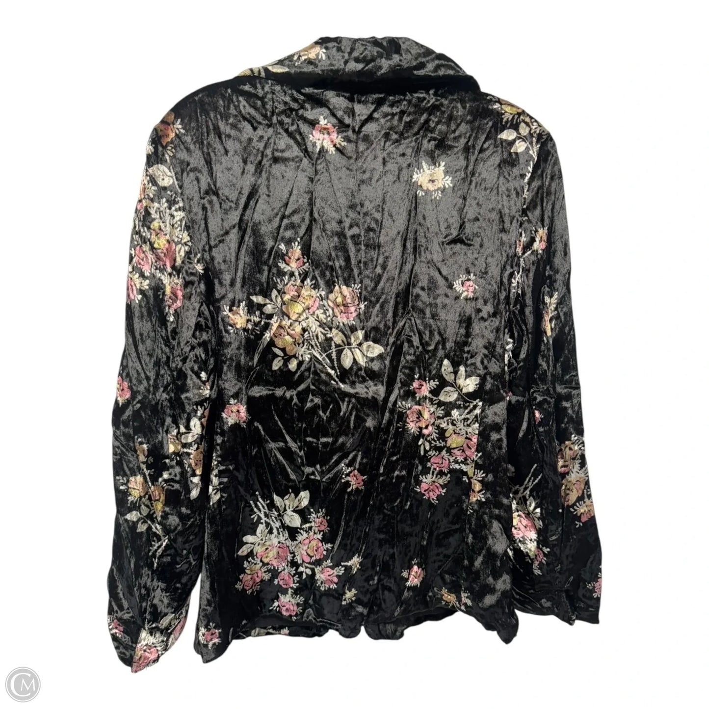 Bouquet Floral Velvet Blazer By April Cornell In Black, Size: S